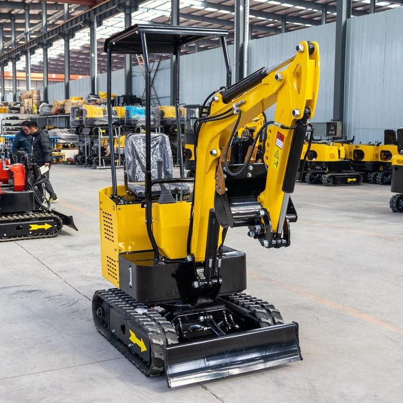 Widely Used Micro Machine 1.2 Ton Yellow Mini Excavator With Rubber Track