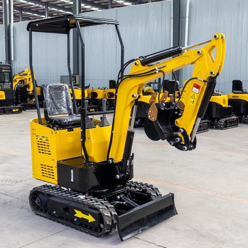 Widely Used Micro Machine 1.2 Ton Yellow Mini Excavator With Rubber Track
