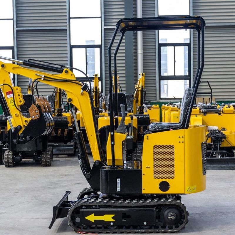 Widely Used Micro Machine 1.2 Ton Yellow Mini Excavator With Rubber Track