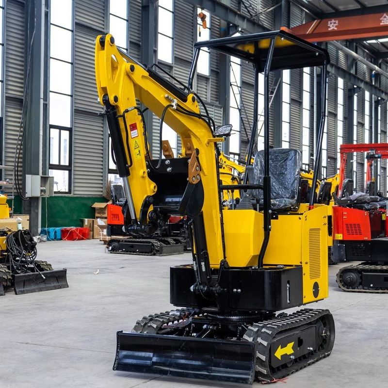 Widely Used Micro Machine 1.2 Ton Yellow Mini Excavator With Rubber Track