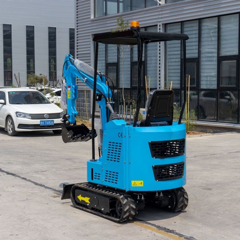 Micro Mini Excavator 1.5 Ton Blue Digging Machine Meet Euro V CE EPA Standard